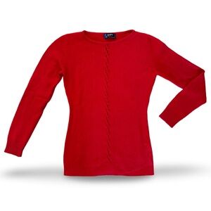 CLAUDE MONTANA Red Cashmere Knit Sweater